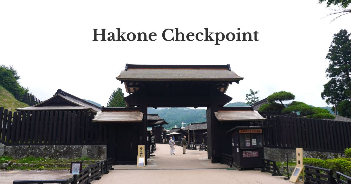 Entrance gate of Hakone Checkpoint with reconstructed Edo-period buildings in Hakone, Japan