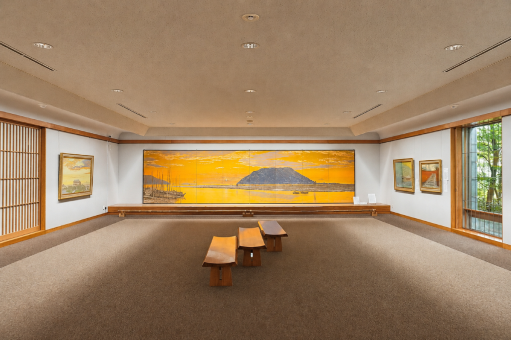 Japanese-style paintings displayed inside Narukawa Art Museum
