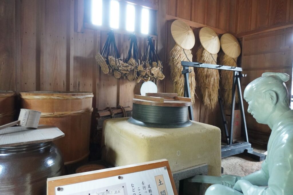 Traditional kitchen used by foot soldiers at the reconstructed Hakone Checkpoint.