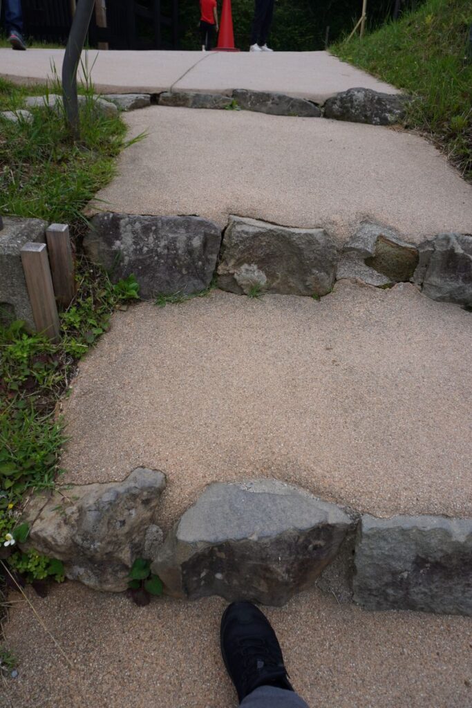 Uneven stone steps at Hakone Checkpoint. Comfortable shoes are recommended.