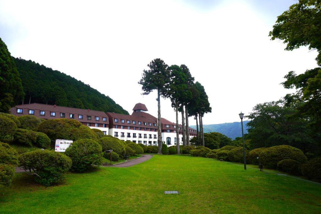 Garden view at Hotel de Yama in Hakone