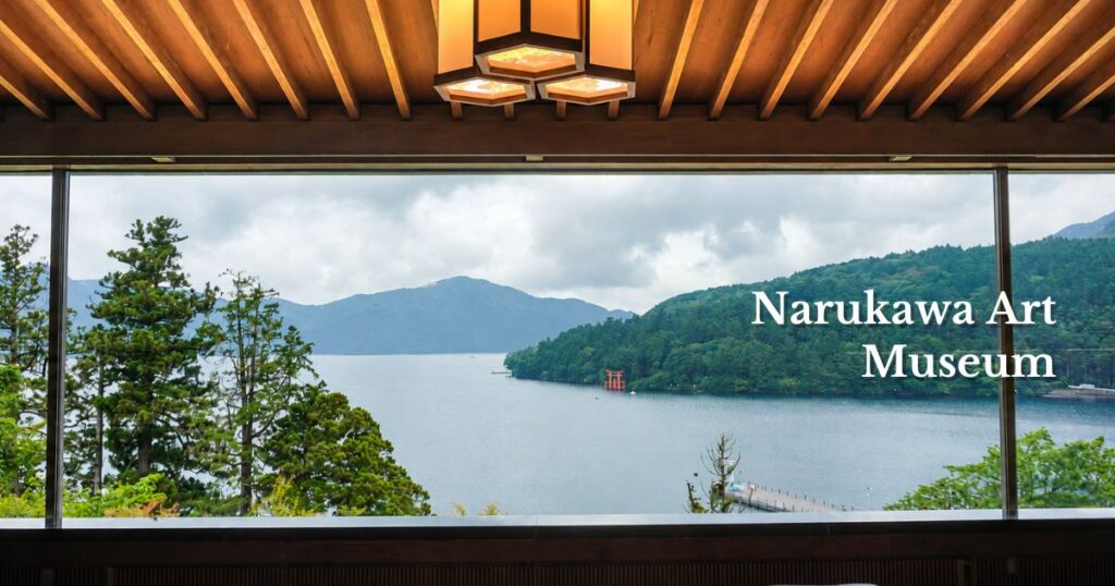 View of Lake Ashi and the Hakone Shrine torii gate from Narukawa Art Museum