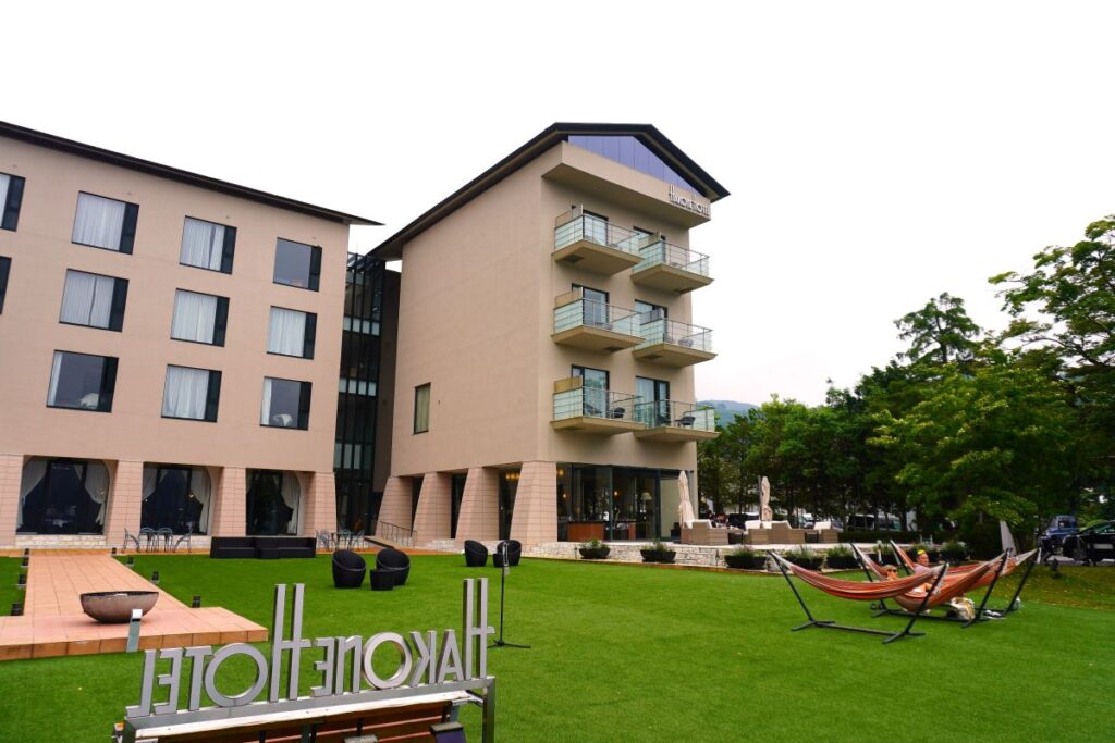 Exterior view of Hakone Hotel beside Lake Ashi
