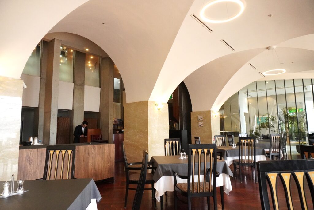 Elegant dining room at Il Miraggio restaurant in Hakone Hotel