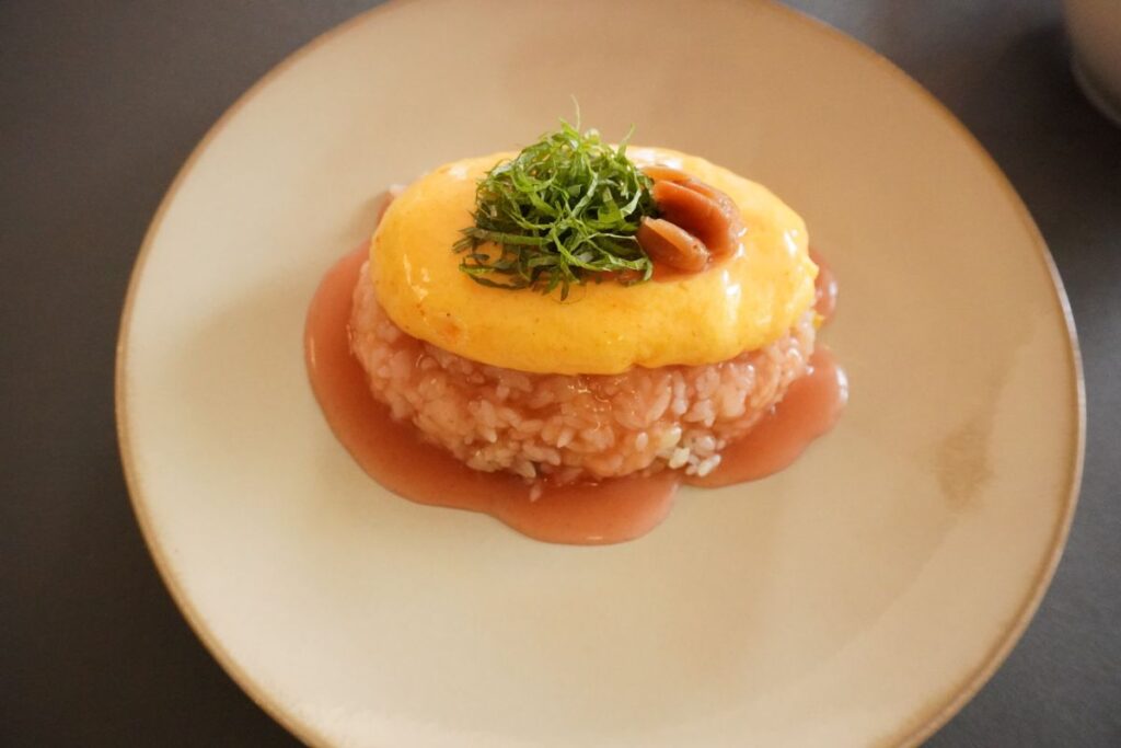 Japanese-style omelet rice served for lunch at Hakone Hotel