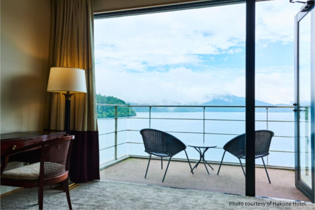 Lake view balcony room at Hakone Hotel