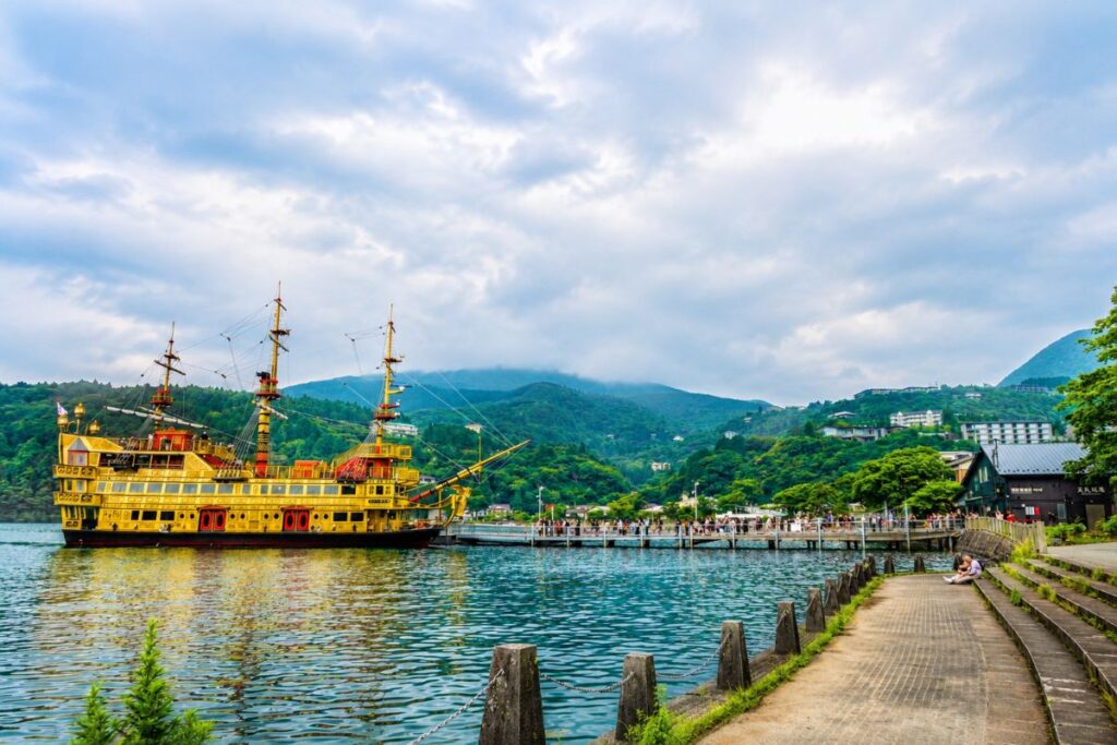 Hakone sightseeing pirate ship docked