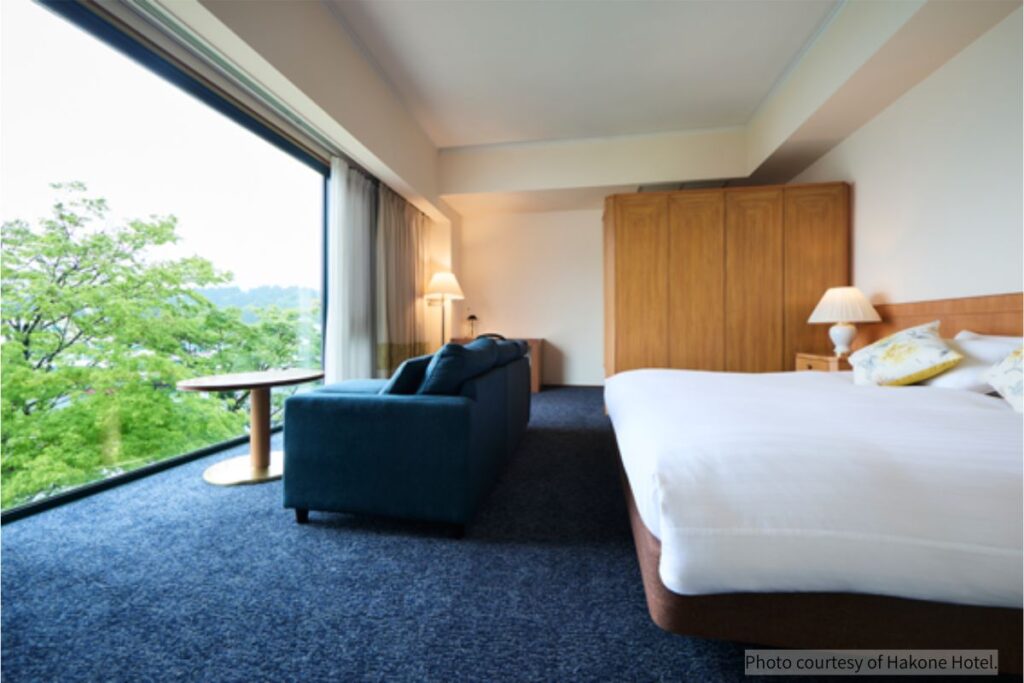 Lake-view guest room with balcony at Hakone Hotel