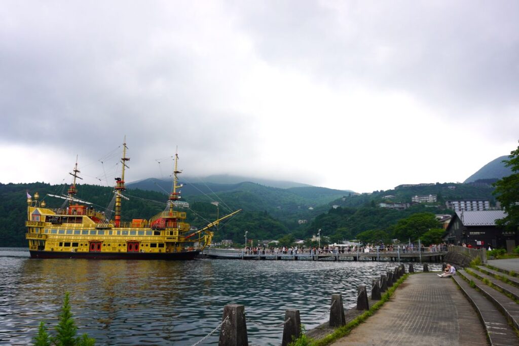 Hakone Sightseeing Cruise docked at Moto-Hakone Port